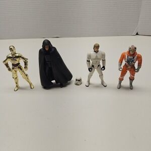 Star Wars Luke Skywalker Jedi Stormtrooper X fighter C3PO Lot of 4 1995